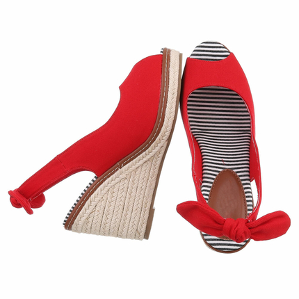 Damen Keilsandaletten - red