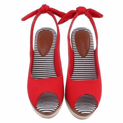 Damen Keilsandaletten - red