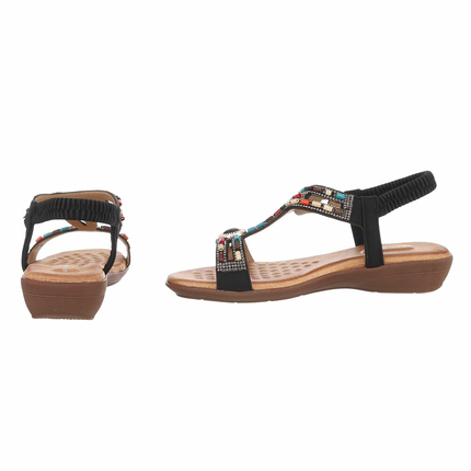 Damen Flache Sandalen - black