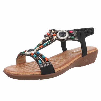 Damen Flache Sandalen - black Gr. 40