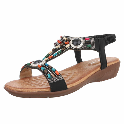 Damen Flache Sandalen - black Gr. 40