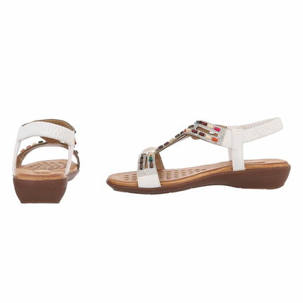 Damen Flache Sandalen - white