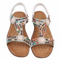 Damen Flache Sandalen - white