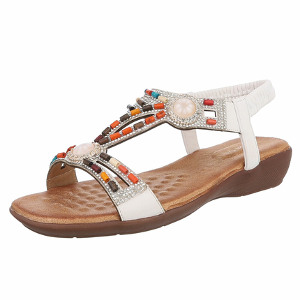 Damen Flache Sandalen - white Gr. 41