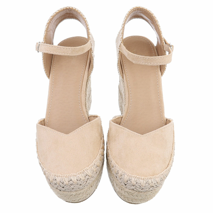 Damen Keilsandaletten - beige
