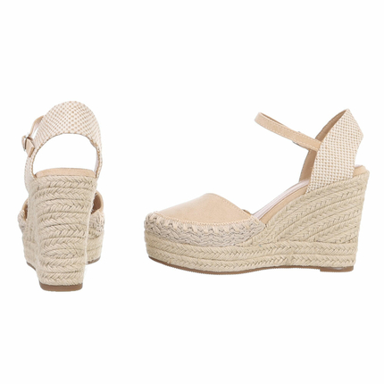 Damen Keilsandaletten - beige
