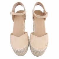 Damen Keilsandaletten - beige