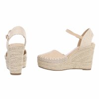 Damen Keilsandaletten - beige