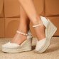 Damen Keilsandaletten - beige