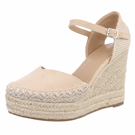 Damen Keilsandaletten - beige Gr. 39