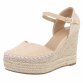Damen Keilsandaletten - beige Gr. 40