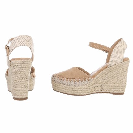 Damen Keilsandaletten - khaki