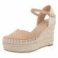 Damen Keilsandaletten - khaki - 12 Paar