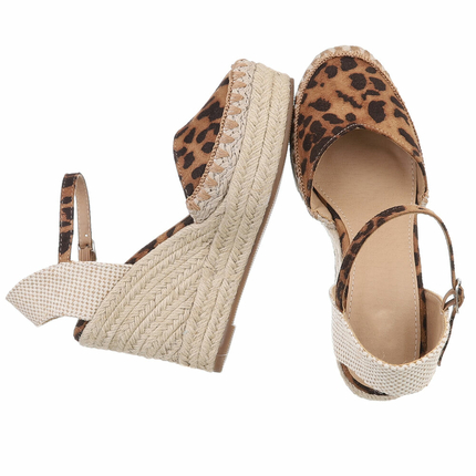 Damen Keilsandaletten - leopard