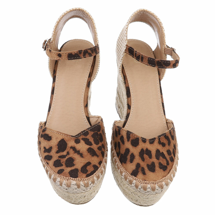 Damen Keilsandaletten - leopard