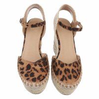 Damen Keilsandaletten - leopard