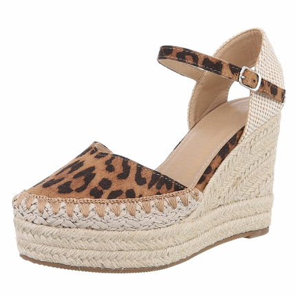 Damen Keilsandaletten - leopard Gr. 37