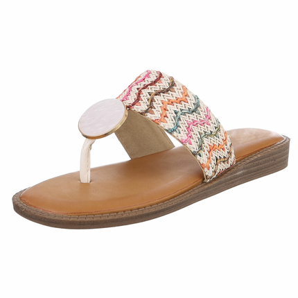 Damen Pantoletten - white - 12 Paar