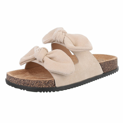 Damen Pantoletten - beige Gr. 38