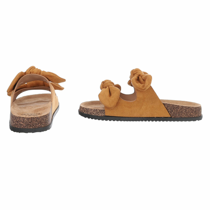 Damen Pantoletten - camel