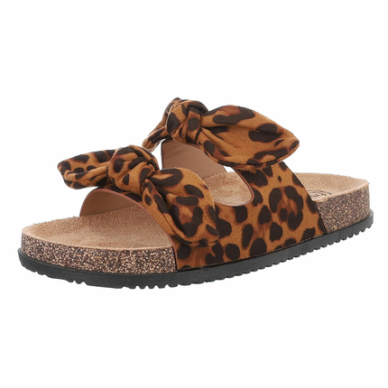 Damen Pantoletten - leopard Gr. 39
