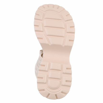 Damen Keilsandaletten - beige