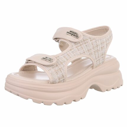Damen Keilsandaletten - beige Gr. 38