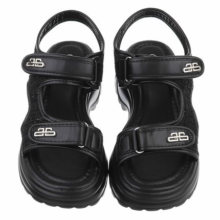 Damen Keilsandaletten - black