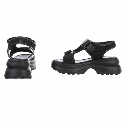 Damen Keilsandaletten - black