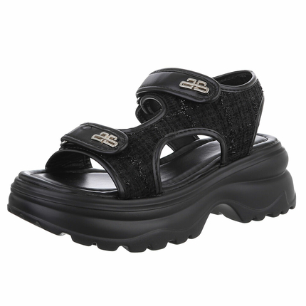 Damen Keilsandaletten - black - 12 Paar