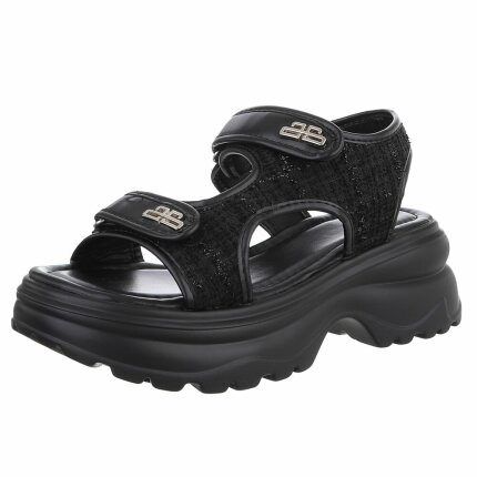 Damen Keilsandaletten - black Gr. 39