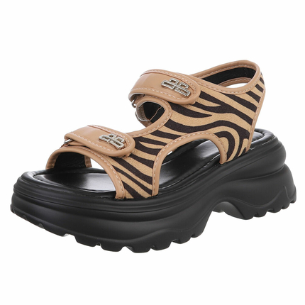 Damen Keilsandaletten - zebra Gr. 37