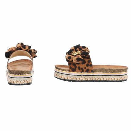 Damen Pantoletten - leopard