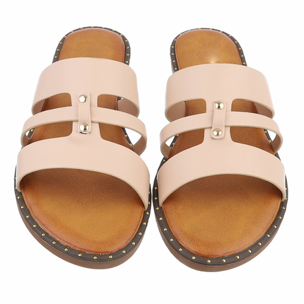 Damen Pantoletten - beige