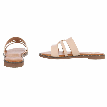 Damen Pantoletten - beige