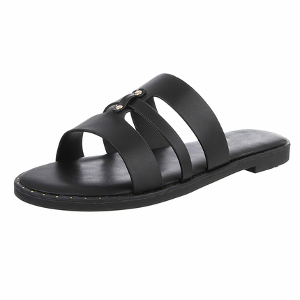 Damen Pantoletten - black - 12 Paar