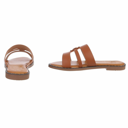 Damen Pantoletten - camel