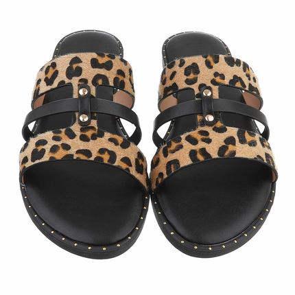 Damen Pantoletten - leopard