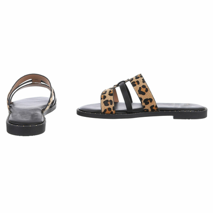 Damen Pantoletten - leopard