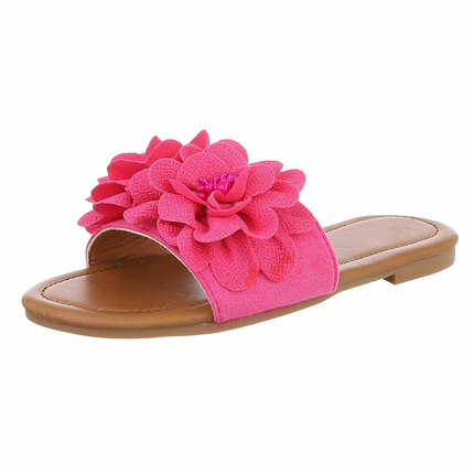 Damen Pantoletten - fuschia - 12 Paar