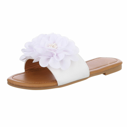 Damen Pantoletten - white - 12 Paar