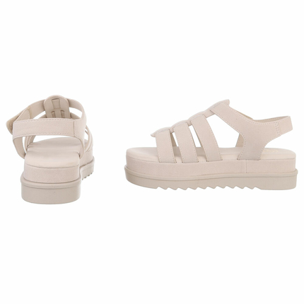 Damen Keilsandaletten - beige
