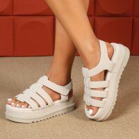 Damen Keilsandaletten - beige