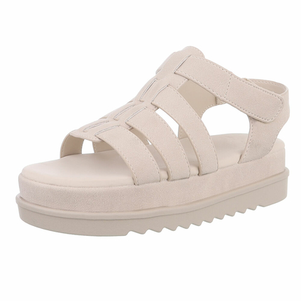 Damen Keilsandaletten - beige Gr. 39