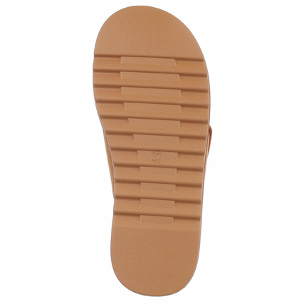 Damen Keilsandaletten - camel
