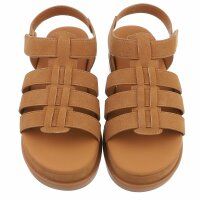 Damen Keilsandaletten - camel
