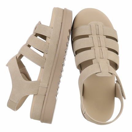 Damen Keilsandaletten - khaki