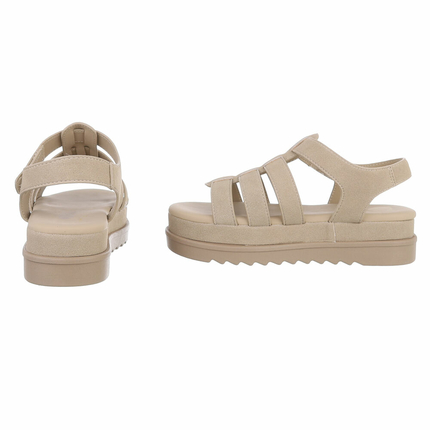 Damen Keilsandaletten - khaki