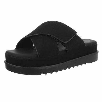 Damen Pantoletten - black - 12 Paar