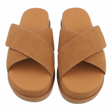 Damen Pantoletten - camel